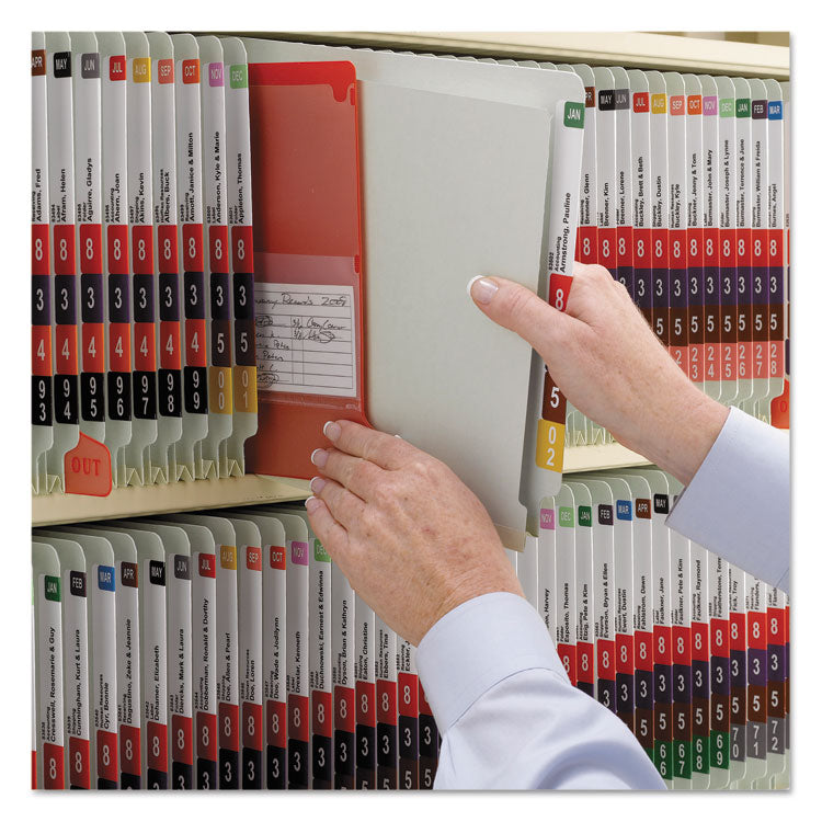 End Tab Pressboard Classification Folders, Four SafeSHIELD Fasteners, 2" Expansion, 1 Divider, Letter Size, Gray-Green, 10/BX