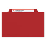 Top Tab Classification Folders, Six SafeSHIELD Fasteners, 2" Expansion, 2 Dividers, Letter Size, Red Exterior, 10/Box