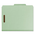 Recycled Pressboard Classification Folders, 2" Expansion, 1 Divider, 4 Fasteners, Letter Size, Gray-Green, 10/Box