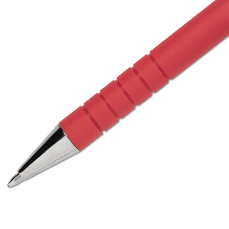FlexGrip Ultra Recycled Ballpoint Pen, Stick, Medium 1 mm, Red Ink, Red Barrel, Dozen