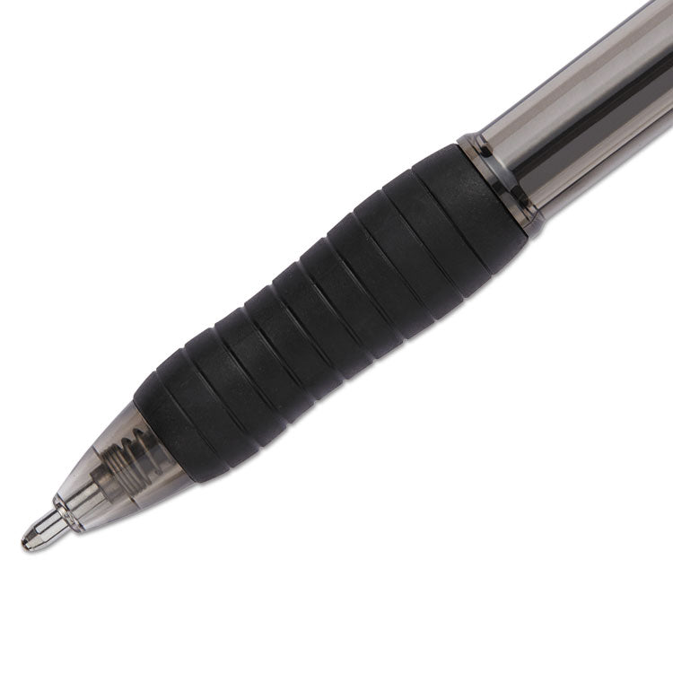 Profile Ballpoint Pen, Retractable, Bold 1.4 mm, Black Ink, Translucent Black Barrel, Dozen
