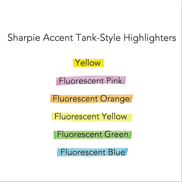 Tank Style Highlighters, Blue Ink, Chisel Tip, Blue Barrel, Dozen