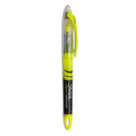 Liquid Pen Style Highlighters, Fluorescent Yellow Ink, Chisel Tip, Yellow/black/clear Barrel, Dozen