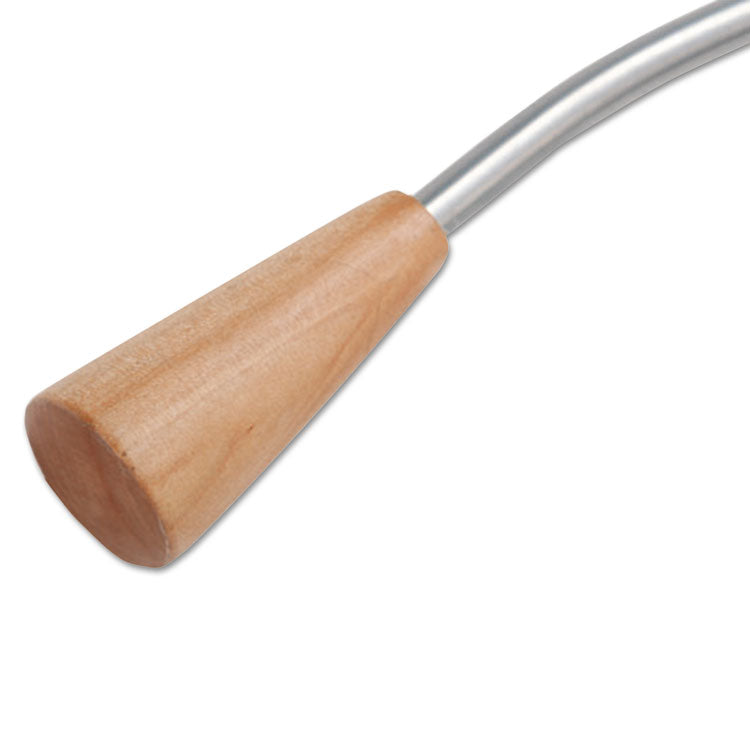 Metal and Wood Coat Hangers, 16.8", Metallic Gray/Mahogany, 6/Set