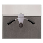 Hanger Shaped Partition Coat Hook, Metal/Foam/ABS, Silver/Black