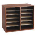 Fiberboard Literature Sorter, 12 Compartments, 19.63 x 11.88 x 16.13, Cherry
