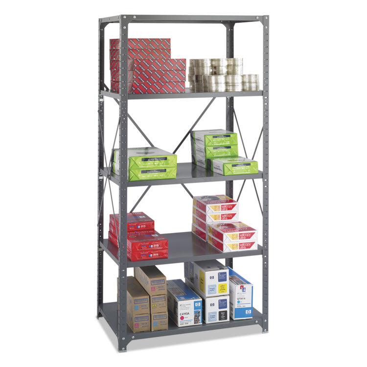 Commercial Steel Shelving Unit, Five-Shelf, 36w X 24d X 75h, Dark Gray