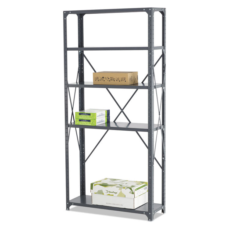 Commercial Steel Shelving Unit, Five-Shelf, 36w X 12d X 75h, Dark Gray