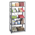 Commercial Steel Shelving Unit, Six-Shelf, 36w X 18d X 75h, Dark Gray