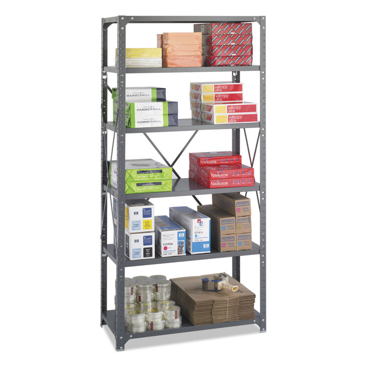 Commercial Steel Shelving Unit, Six-Shelf, 36w X 18d X 75h, Dark Gray