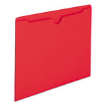 Colored File Jackets With Reinforced Double-Ply Tab, Straight Tab, Letter Size, Red, 100/box