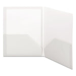 Frame View Poly Two-Pocket Folder, 100-Sheet Capacity, 11 X 8.5, Clear/oyster, 5/pack