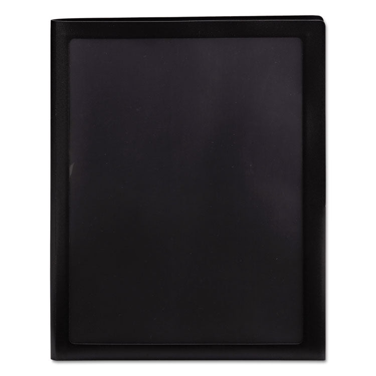 Frame View Poly Two-Pocket Folder, 100-Sheet Capacity, 11 X 8.5, Clear/black, 5/pack