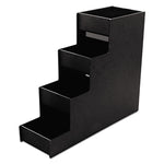 Narrow Condiment Organizer, 8 Compartments, 6 x 19 x 15.88, Black