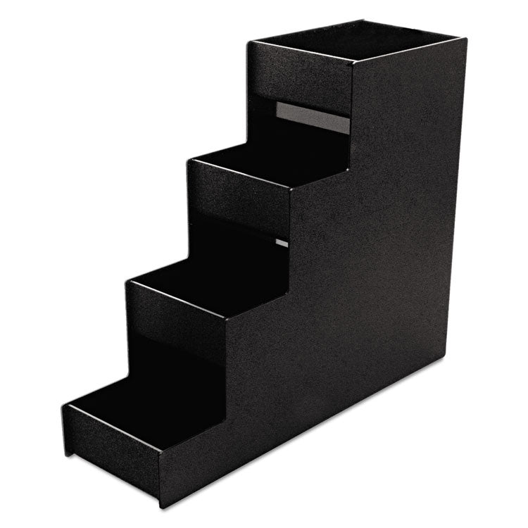 Narrow Condiment Organizer, 8 Compartments, 6 x 19 x 15.88, Black