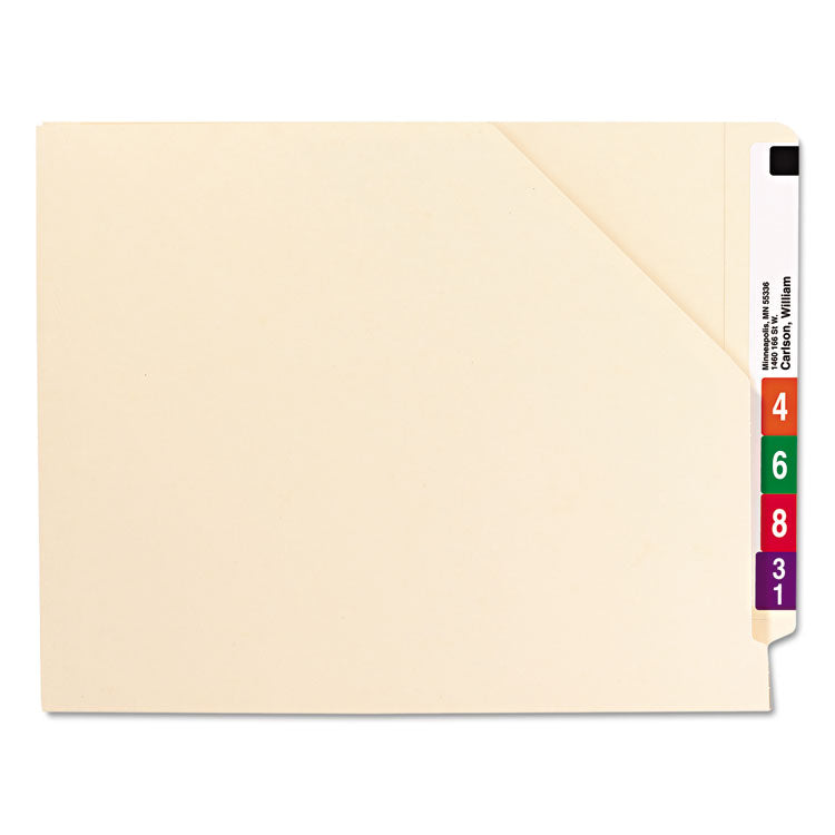 End Tab Jackets With Reinforced Tabs, Straight Tab, Letter Size, 14-Pt Manila, 50/box