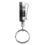 Heavy-Duty Retractable ID Card Reel, 18.5" Extension, Black/Chrome, 6/Pack