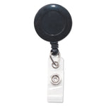 Swivel-Back Retractable Id Card Reel, 30" Extension, Black, 12/pack