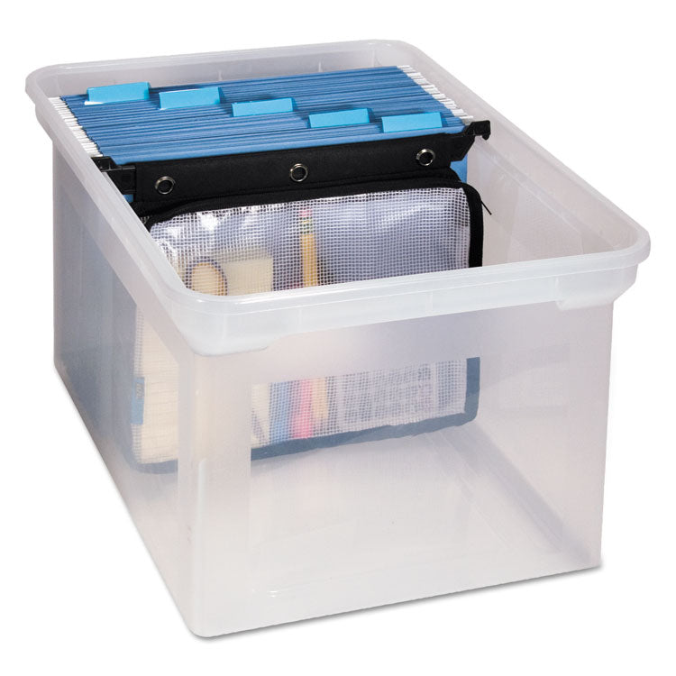 Expanding Zipper Pouch, 3-Hole Punched, 13" x 9.25", Clear/Black