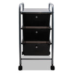 Portable Drawer Organizer, Metal, 1 Shelf, 3 Drawers, 13" x 15.38" x 25.88", Matte Gray/Smoke