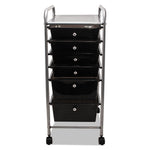 Portable Drawer Organizer, Metal, 1 Shelf, 6 Drawers, 13" x 15.38" x 32.13", Matte Gray/Smoke
