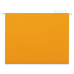 Deluxe Bright Color Hanging File Folders, Letter Size, 1/5-Cut Tabs, Orange, 25/Box