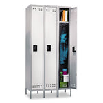 Single-Tier, Three-Column Locker, 36w X 18d X 78h, Two-Tone Gray