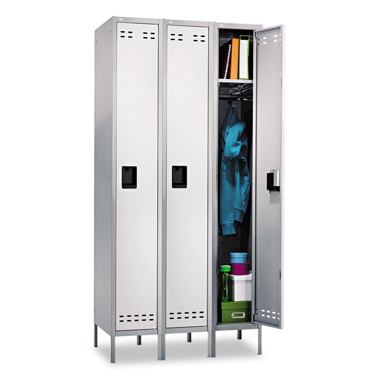 Single-Tier, Three-Column Locker, 36w X 18d X 78h, Two-Tone Gray
