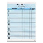 Patient Sign-In Label Forms, Two-Part Carbon, 8.5 x 11.63, Blue Sheets, 125 Forms Total