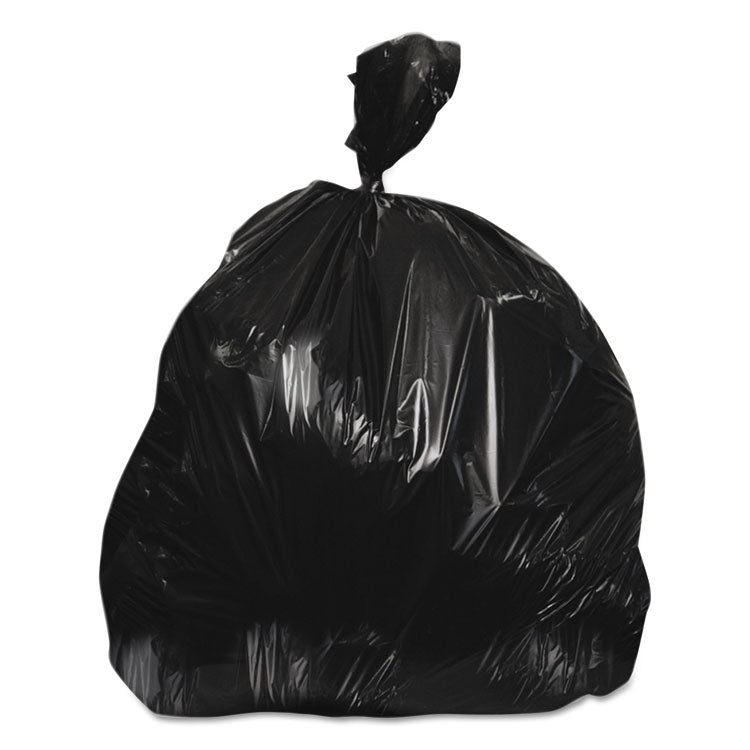 High-Density Waste Can Liners, 45 gal, 16 mic, 40" x 48", Black, 25 Bags/Roll, 10 Rolls/Carton