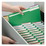 Colored Pressboard Fastener Folders with SafeSHIELD Coated Fasteners, 2" Expansion, 2 Fasteners, Letter Size, Green, 25/Box