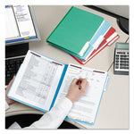 Colored Pressboard Fastener Folders with SafeSHIELD Coated Fasteners, 2" Expansion, 2 Fasteners, Letter Size, Blue, 25/Box
