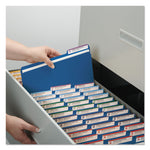 Expanding Recycled Heavy Pressboard Folders, 1/3-Cut Tabs: Assorted, Letter Size, 1" Expansion, Dark Blue, 25/Box