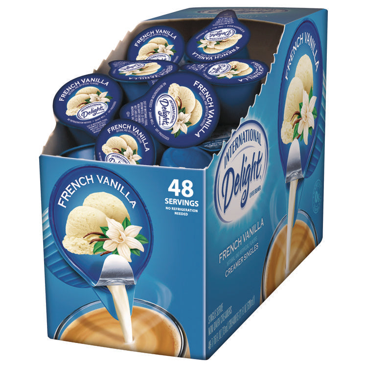 Flavored Liquid Non-Dairy Coffee Creamer, French Vanilla, 0.44 oz Mini Cups, 48/Box
