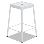 Bar-Height Steel Stool, Backless, Supports Up To 250 Lb, 29" Seat Height, White