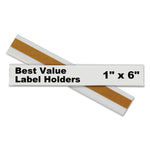Self-Adhesive Label Holders, Top Load, 1 X 6, Clear, 50/pack