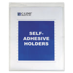 Self-Adhesive Poly Shop Ticket Holders, Super Heavy-Duty, Top Load 9 x 12 Insert, Clear Front, 50/Box