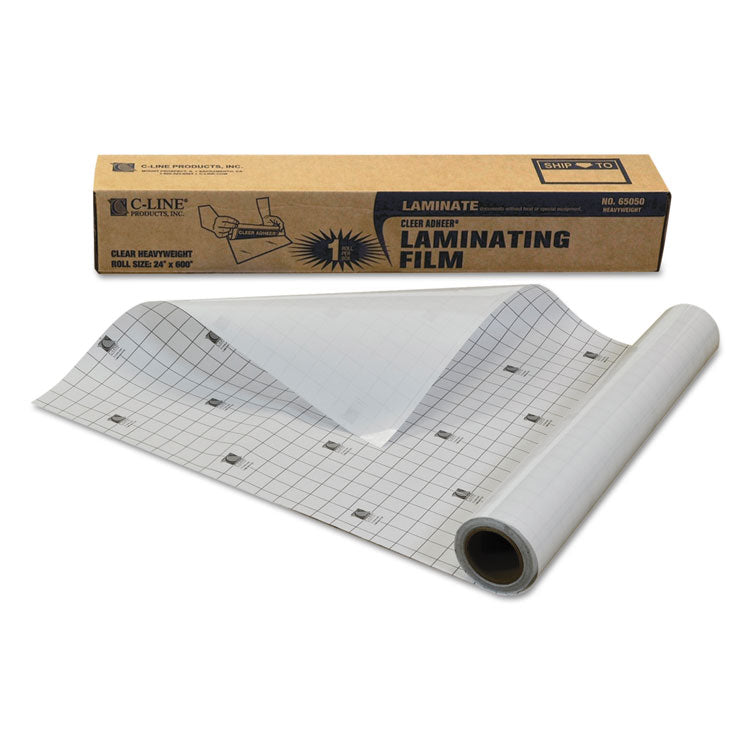 Cleer Adheer Self-Adhesive Laminating Film, 2 Mil, 24" X 50 Ft, Gloss Clear