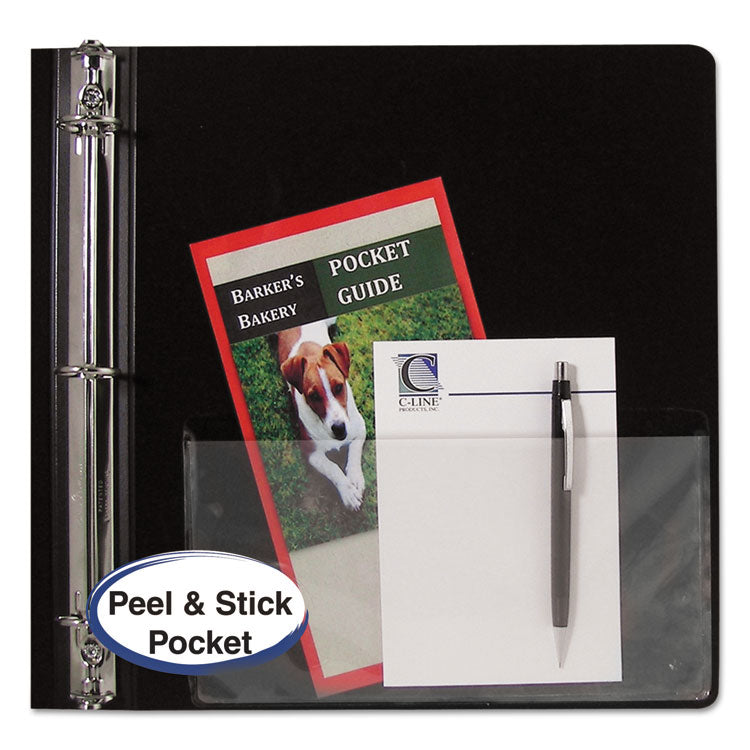 Peel and Stick Add-On Filing Pockets, 8.5 x 11, Clear, 10/Pack