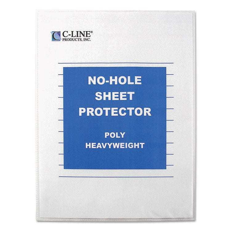 No-Hole Polypropylene Sheet Protectors, Heavy-Duty, Unpunched, Top Load 8.5 x 11 Insert, Clear Front, 25/Box