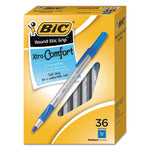 Round Stic Grip Xtra Comfort Ballpoint Pen Value Pack, Easy-Glide, Stick, Medium 1.2 Mm, Blue Ink, Gray/blue Barrel, 36/pack
