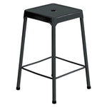 Counter-Height Steel Stool, Backless, Supports Up To 250 Lb, 25" Seat Height, Black