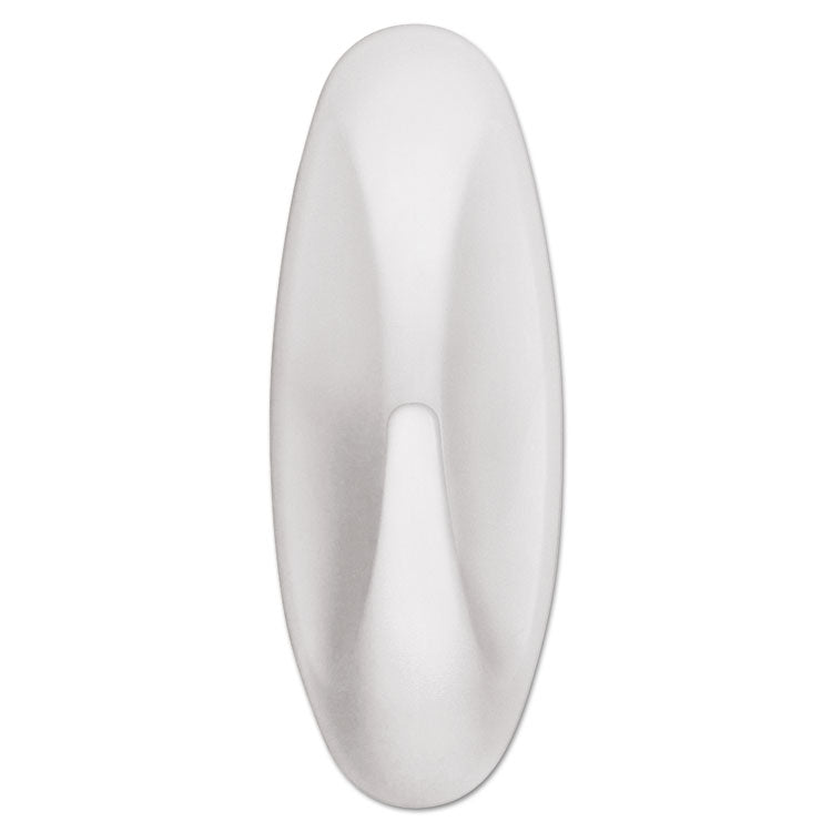 General Purpose Designer Hooks, Small/Medium, Plastic, White, 1lb and 3 lb Capacities, 4 Hooks and 4 Strips/Pack