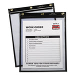Super Heavyweight Plus Stitched Shop Ticket Holders, Top Load 9 x 12 Insert, Clear Front, Black Border, 15/Box