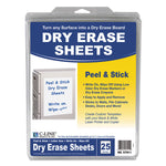 Self-Stick Dry Erase Sheets, Laminated Paperboard Surface, 8.5" x 11", White, 25/Box