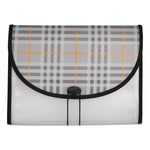 Plaid Design Expanding Files, 1.5" Expansion, 13 Sections, Cord/Hook Closure, 1/6-Cut Tabs, Letter Size, Gray Plaid