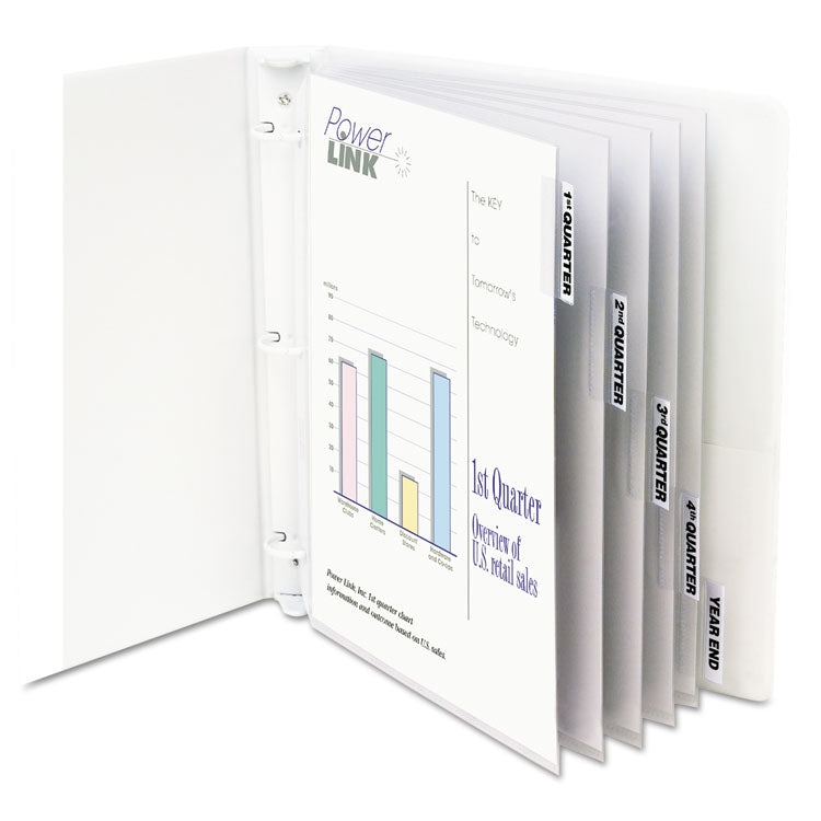 Sheet Protectors with Five Clear Index Tabs, Heavy-Duty, Side: 3-Hole Punched, Top Load 8.5 x 11 Insert, Clear, 5/Set