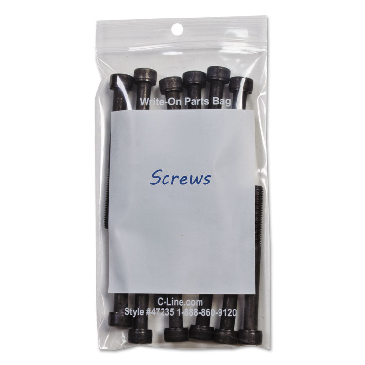 Write-On Poly Bags, 2 Mil, 3" X 5", Clear, 1,000/carton