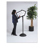 WriteWay Two-Sided Dry Erase Standing Message Sign, White 25.5" x 17.75" Arrow Surface, Black Frame, 25.5" x 17.75" x 64.25"