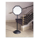 WriteWay Two-Sided Dry Erase Standing Message Sign, White 18" x 18" Octagon Surface, Black Frame, 18" x 18" x 65"